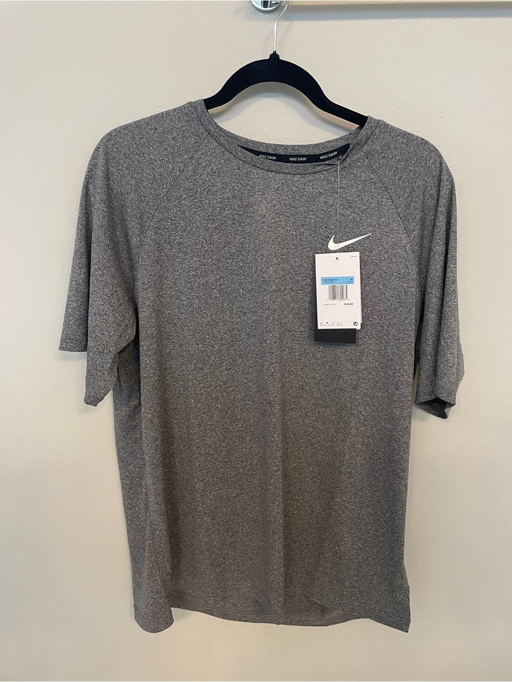 Nike Men's Heather Gray Short Sleeve Dri-FIT swimming Tee